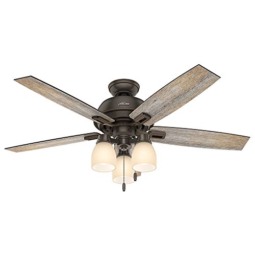 Hunter Fan Company 53336 Casual Donegan Onyx Bengal Ceiling Fan with Light  52" - B01CDFYT3I